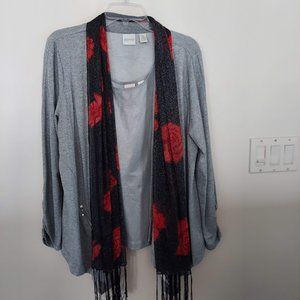 Chico's Silver Jacket, size 2 and tank top size 3